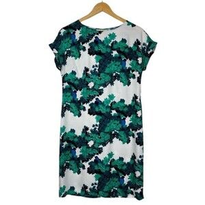 Boden Floral Dress Women Sz 4L Pockets Leaf Bird Nature Spring Garden Party